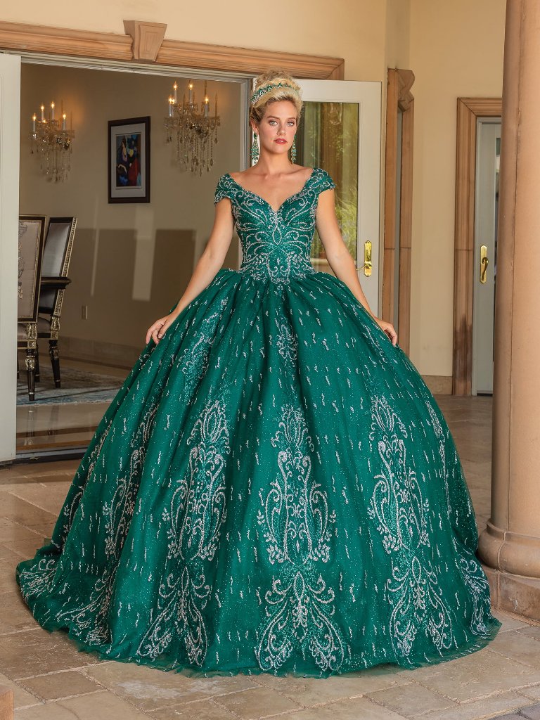 New Hunter-Green Evening Gown Floor Length Formal Elegant Stunning 1805